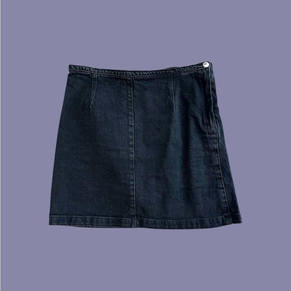 Calvin Klein Women’s 26 Black Denim Sculpt Mini Pencil Skirt 28x15 Jean Side Zip